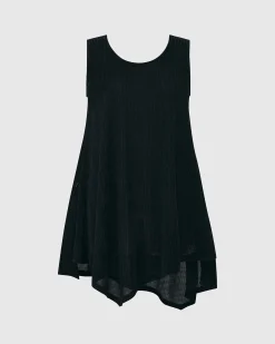 Women Alembika Plus<Liv Sleeveless Tunic Top, Black Grid