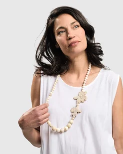Women Alembika Accessories<Lotus Bead Necklace, Oat