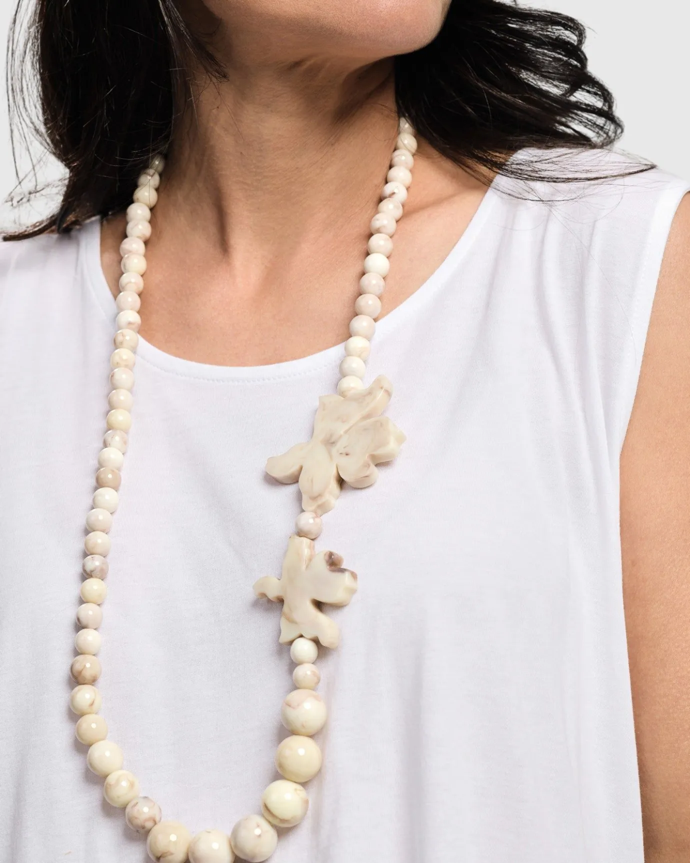 Women Alembika Jewelry<Lotus Bead Necklace, Oat