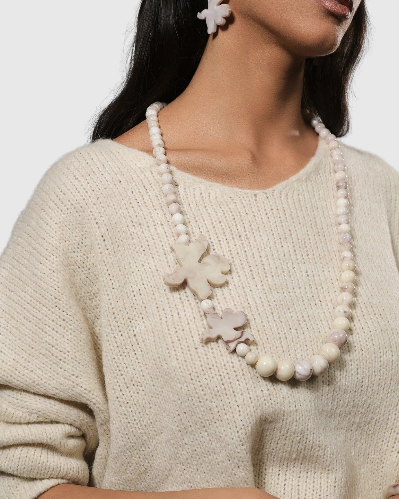 Women Alembika Jewelry<Lotus Bead Necklace, Oat