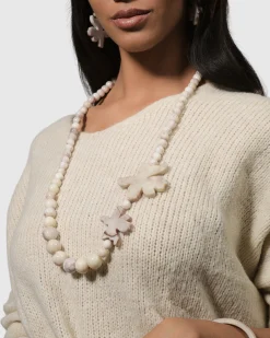 Women Alembika Jewelry<Lotus Bead Necklace, Oat