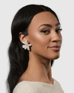 Women Alembika Accessories<Lotus Clip Earrings, Oat
