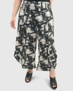 Women Alembika Pants & Skirts<Marble Crinkle Punto Pants, Black