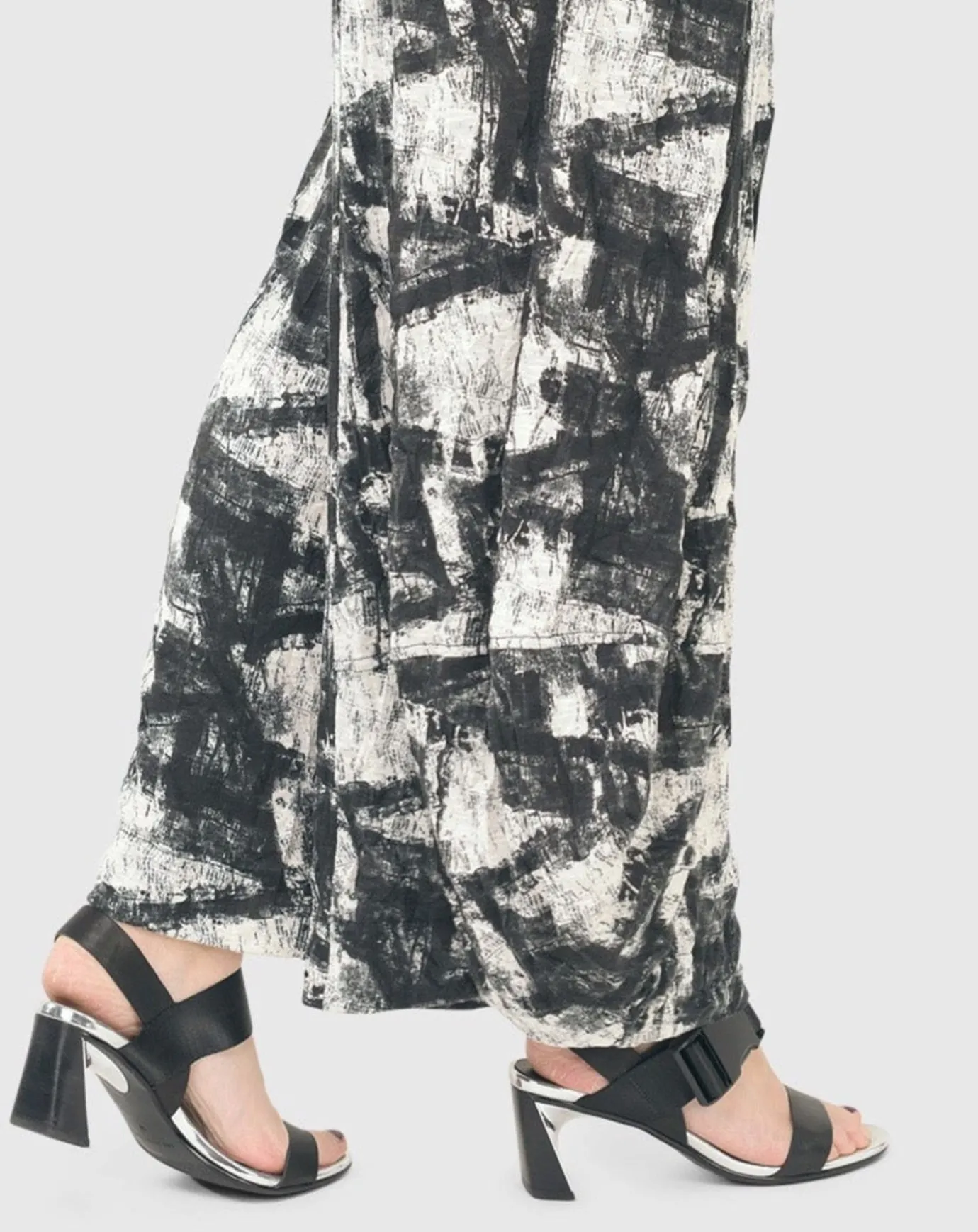 Women Alembika Plus<Marble Crinkle Punto Pants, Black