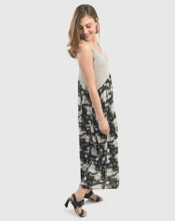 Women Alembika Plus<Marble Crinkle Tank Dress, Black