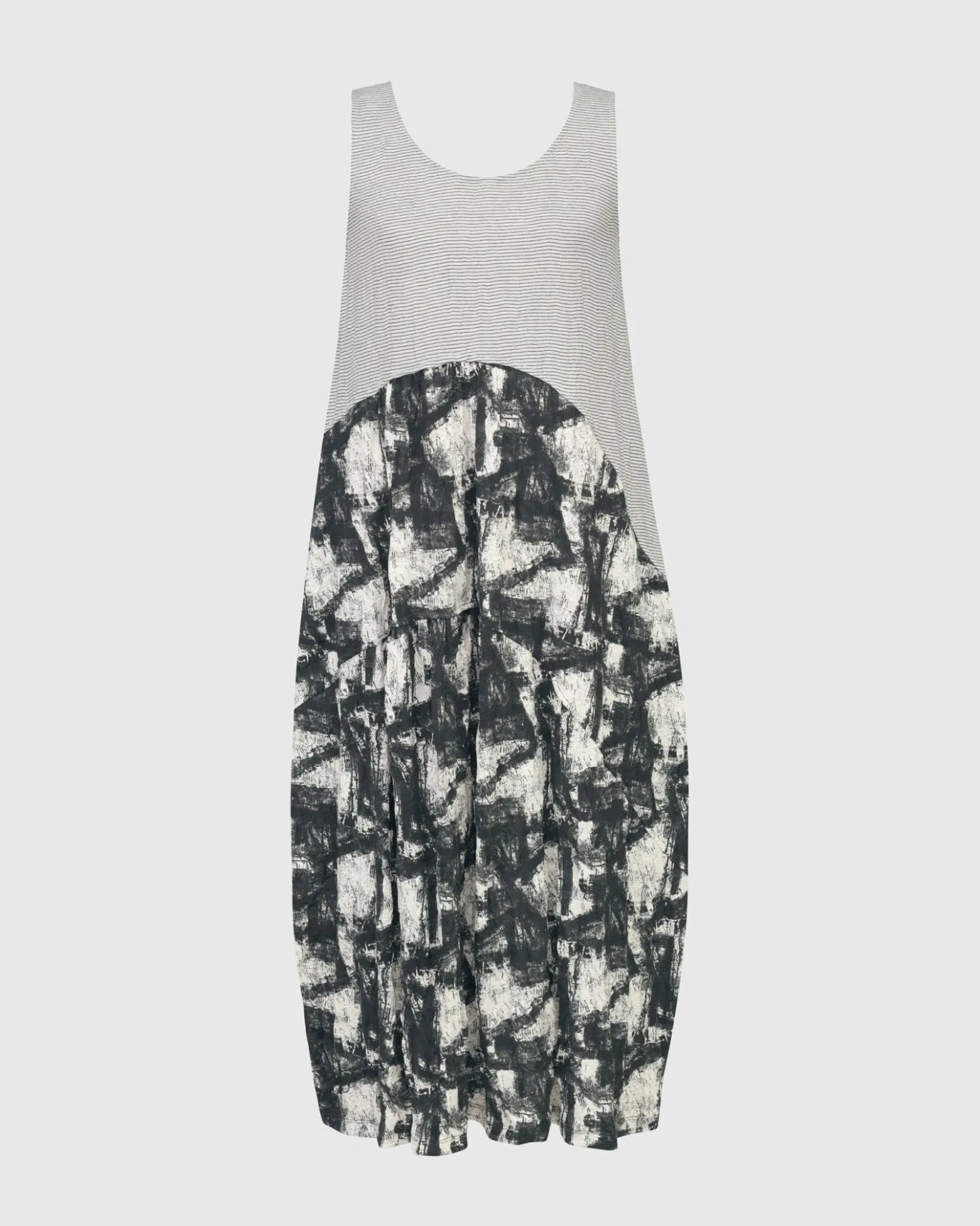 Women Alembika Plus<Marble Crinkle Tank Dress, Black