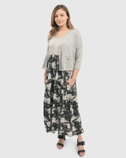 Women Alembika Dresses<Marble Crinkle Tank Dress, Black
