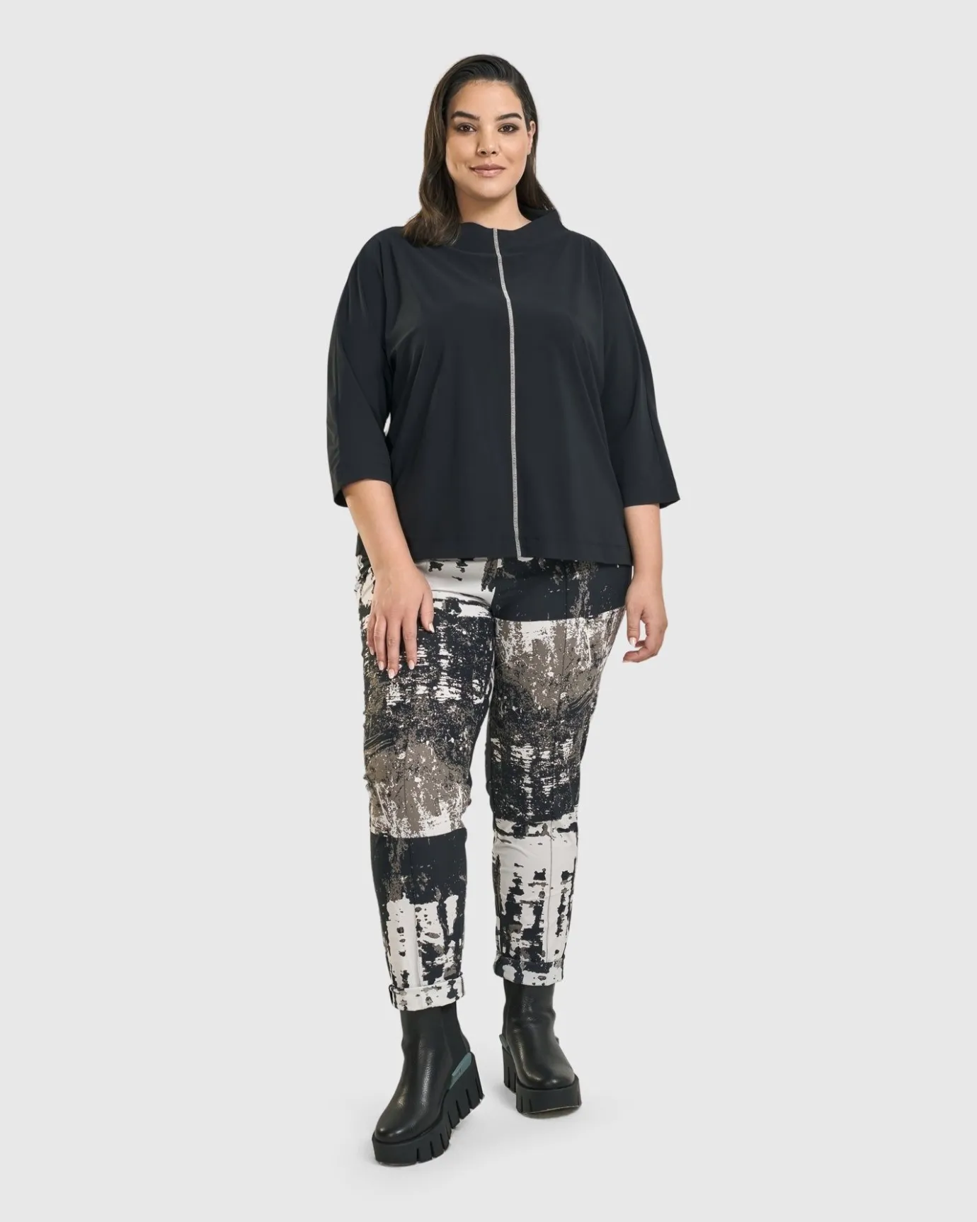Women Alembika Plus<Matrix Boxy Top, Black