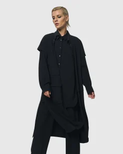 Women Alembika Plus<Matrix Short Sleeve Duster, Black