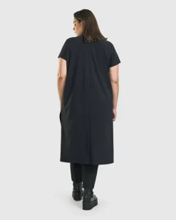 Women Alembika Plus<Matrix Short Sleeve Duster, Black