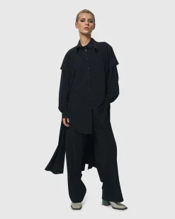 Women Alembika Jackets<Matrix Short Sleeve Duster, Black