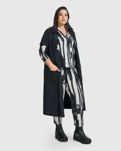Women Alembika Jackets<Matrix Short Sleeve Duster, Black