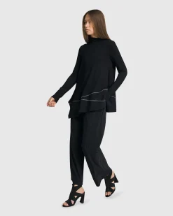 Women Alembika Plus<Mazzy Mockneck Top, Black