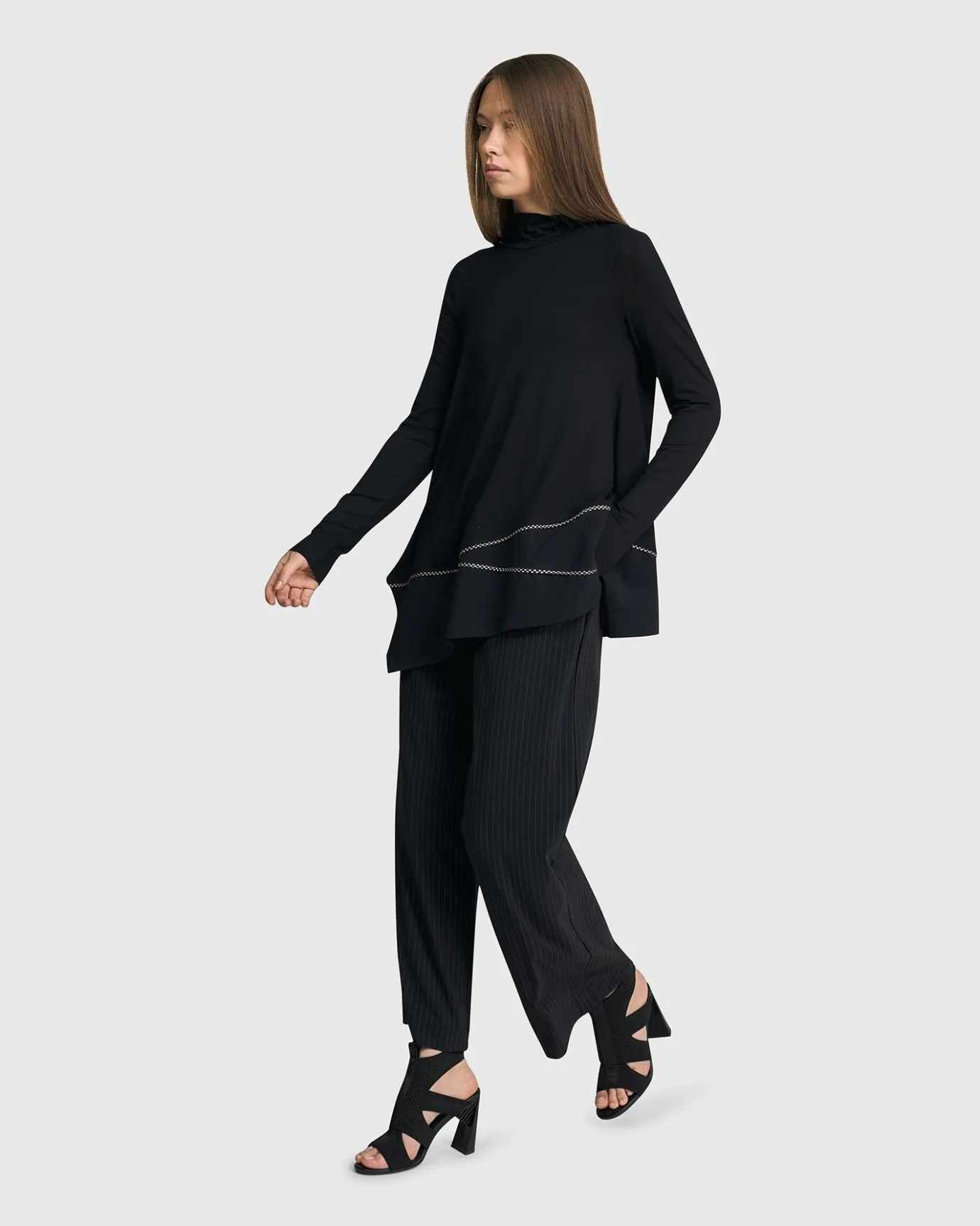 Women Alembika Plus<Mazzy Mockneck Top, Black