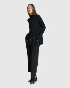 Women Alembika Plus<Mazzy Mockneck Top, Black