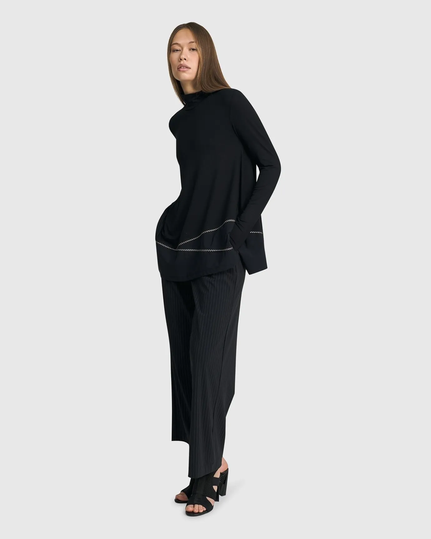 Women Alembika Plus<Mazzy Mockneck Top, Black