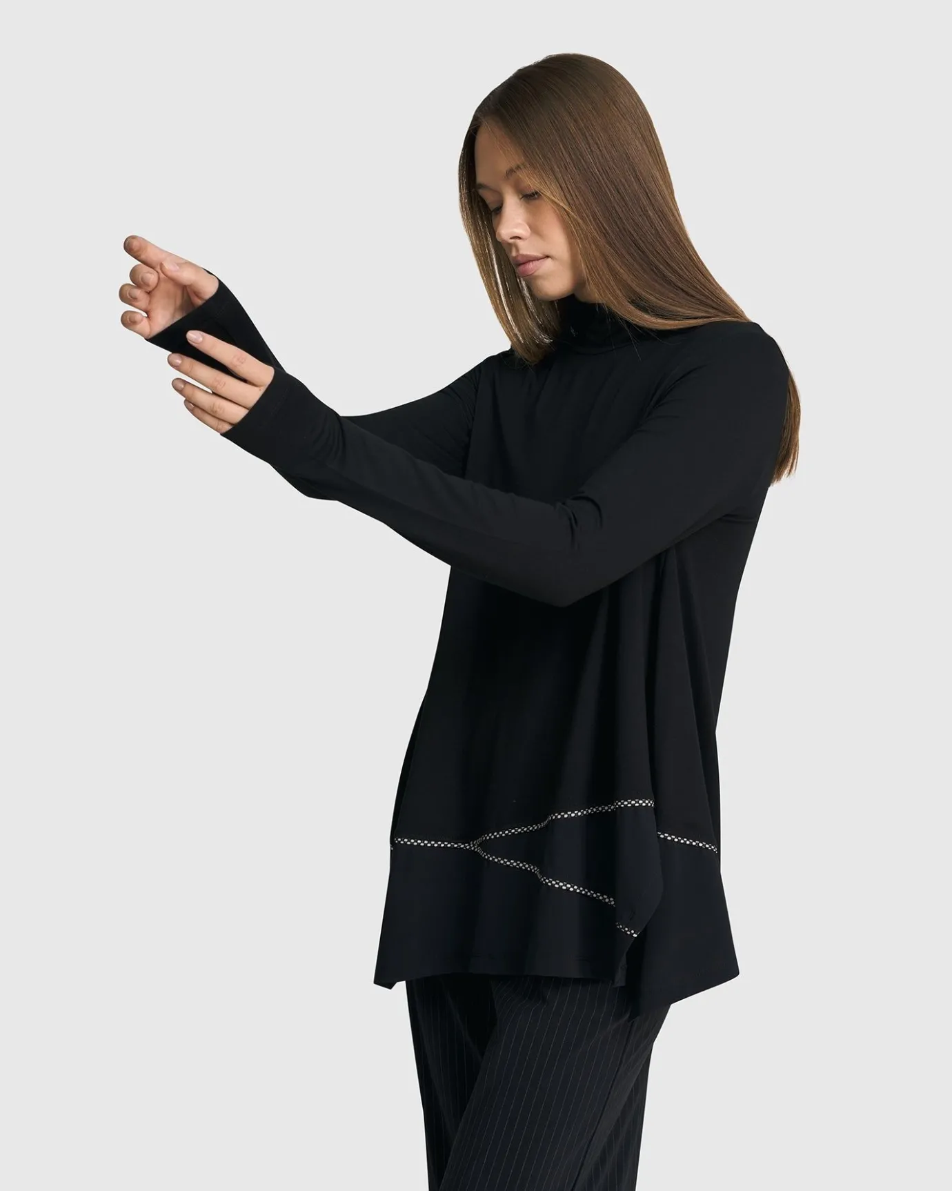 Women Alembika Plus<Mazzy Mockneck Top, Black