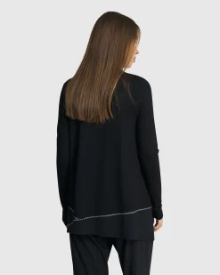 Women Alembika Plus<Mazzy Mockneck Top, Black