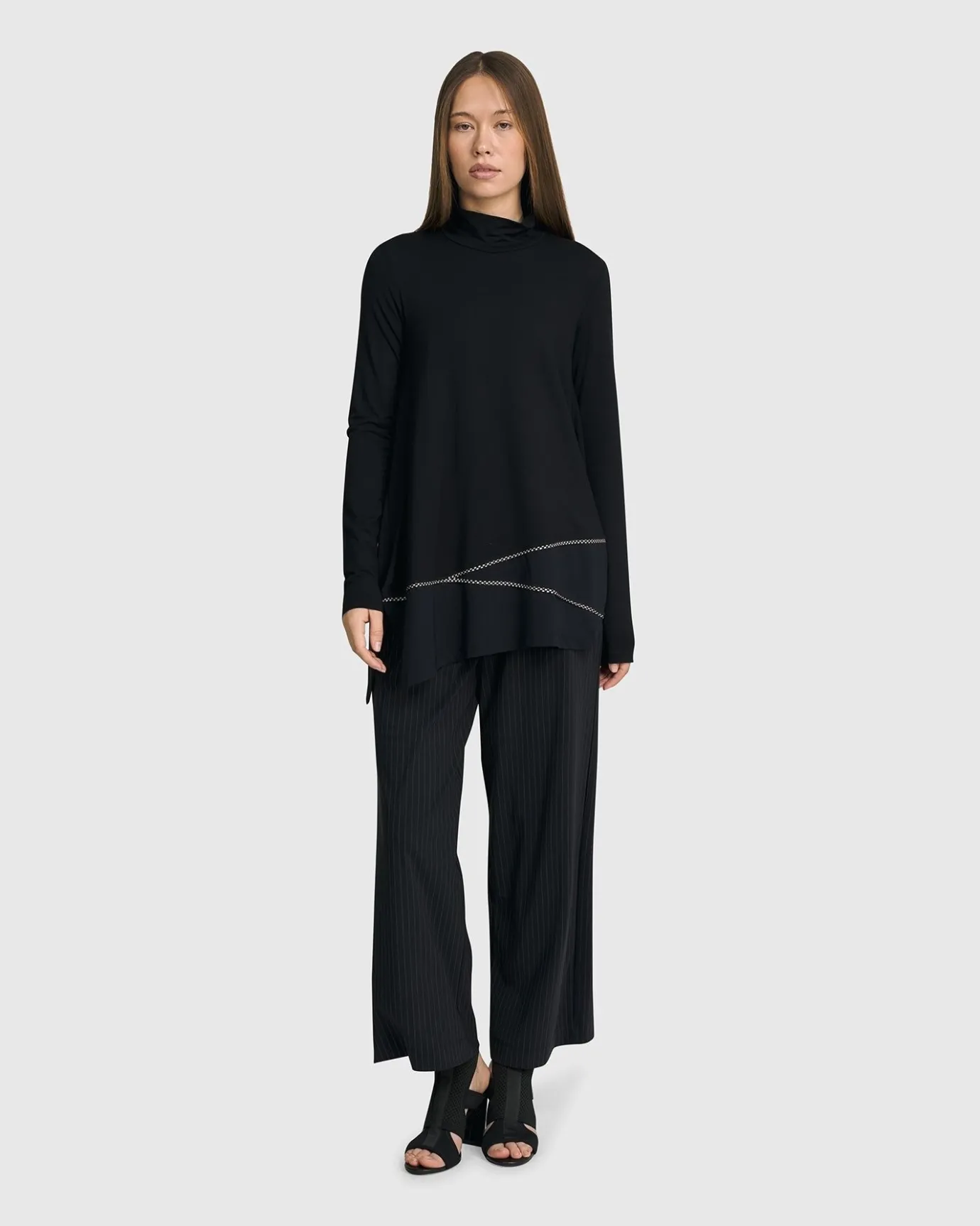 Women Alembika Plus<Mazzy Mockneck Top, Black