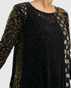 Women Alembika Plus<Medallion A-Line Dress, Gold
