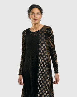 Women Alembika Plus<Medallion A-Line Dress, Gold