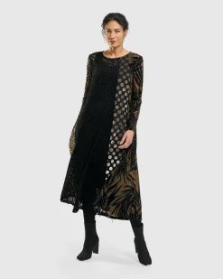 Women Alembika Plus<Medallion A-Line Dress, Gold
