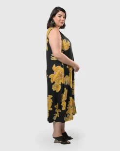 Women Alembika Plus<Molokai Sleeveless Swing Maxi Dress, Gold