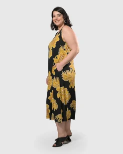 Women Alembika Plus<Molokai Sleeveless Swing Maxi Dress, Gold