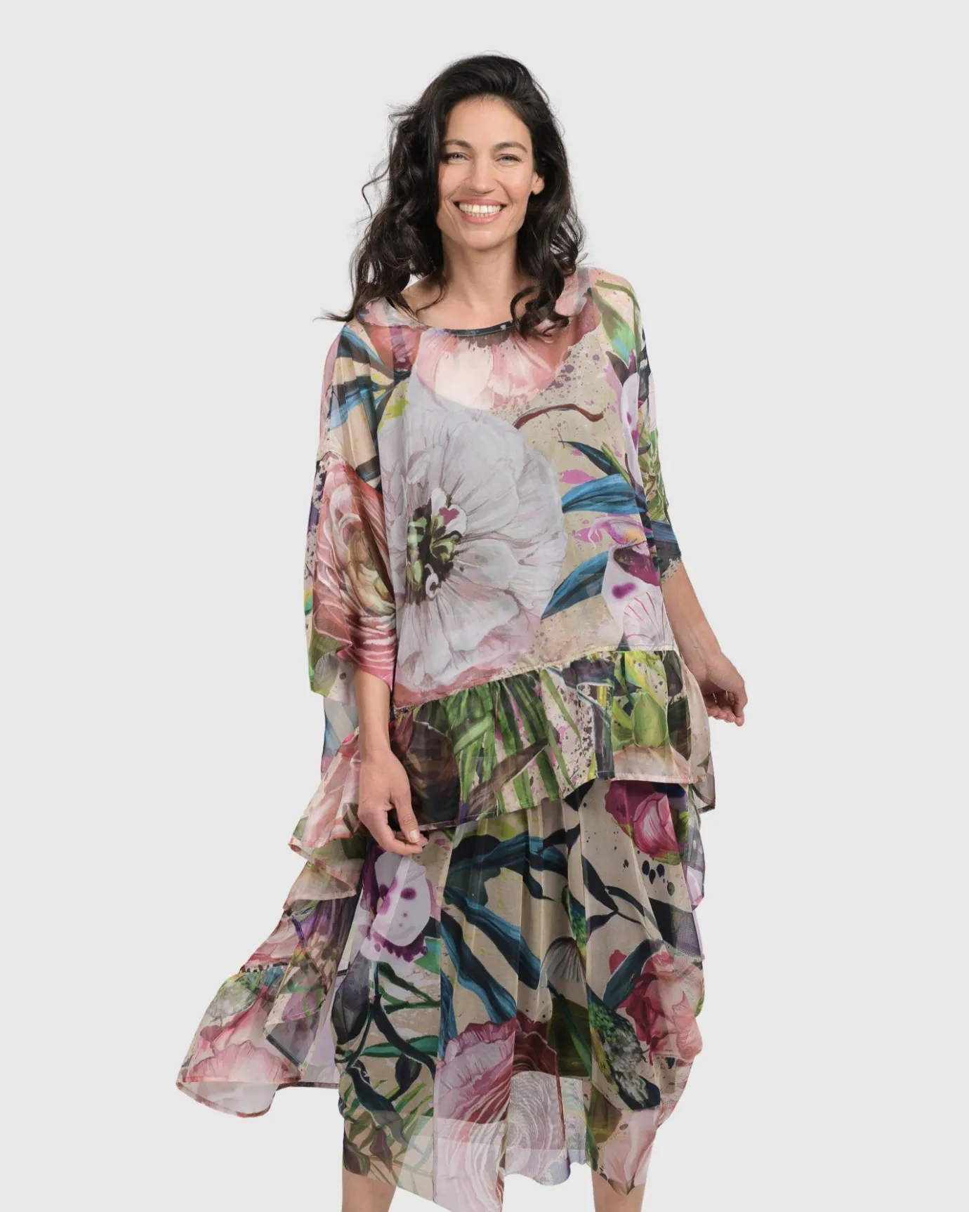 Women Alembika Tops & Tunics<Moonflower Hi Lo Tunic Top, Bouquet