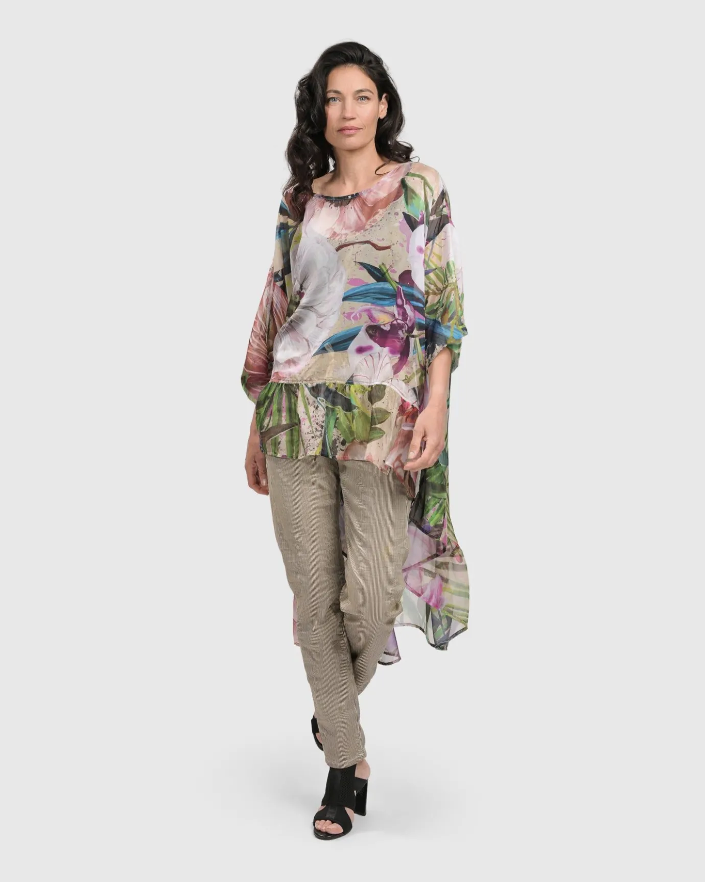 Women Alembika Plus<Moonflower Hi Lo Tunic Top, Bouquet