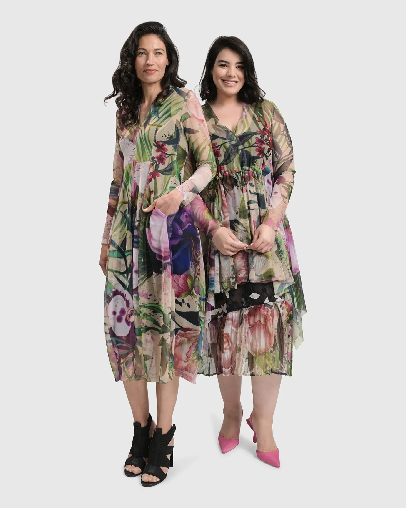 Women Alembika Plus<Moonflower Hi Lo Tunic Top, Bouquet