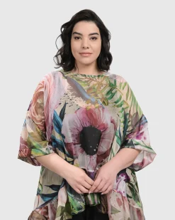 Women Alembika Plus<Moonflower Hi Lo Tunic Top, Bouquet