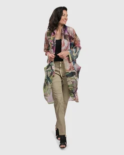 Women Alembika Plus<Moonflower Sheer Cardigan, Bouquet