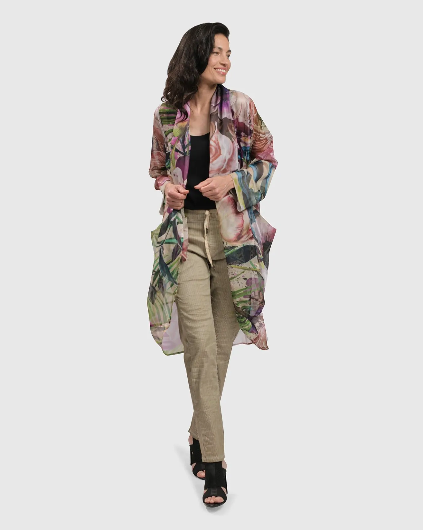 Women Alembika Plus<Moonflower Sheer Cardigan, Bouquet