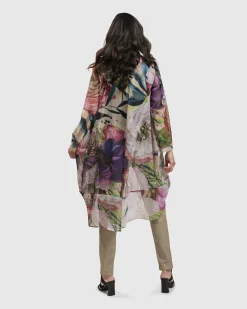 Women Alembika Plus<Moonflower Sheer Cardigan, Bouquet