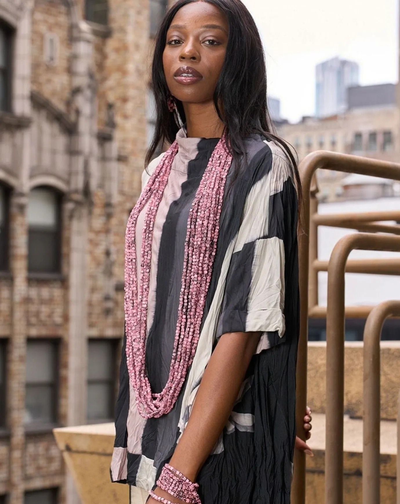 Women Alembika Accessories<Next Pashmina Necklace, Pink/Black