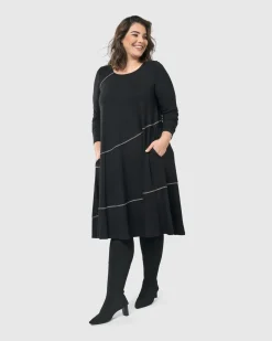 Women Alembika Plus<Nightingale Pullover Midi Dress, Black
