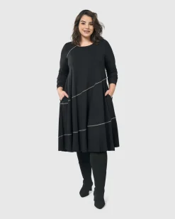 Women Alembika Plus<Nightingale Pullover Midi Dress, Black