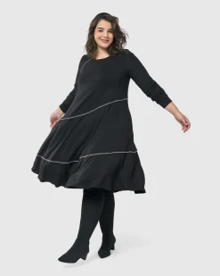 Women Alembika Plus<Nightingale Pullover Midi Dress, Black