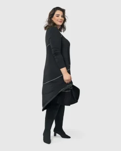 Women Alembika Plus<Nightingale Pullover Midi Dress, Black