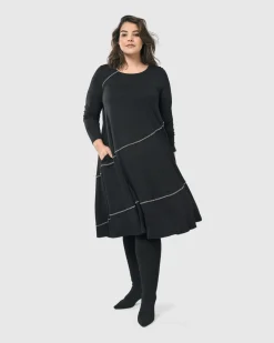 Women Alembika Plus<Nightingale Pullover Midi Dress, Black