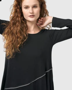 Women Alembika Dresses<Nightingale Pullover Midi Dress, Black