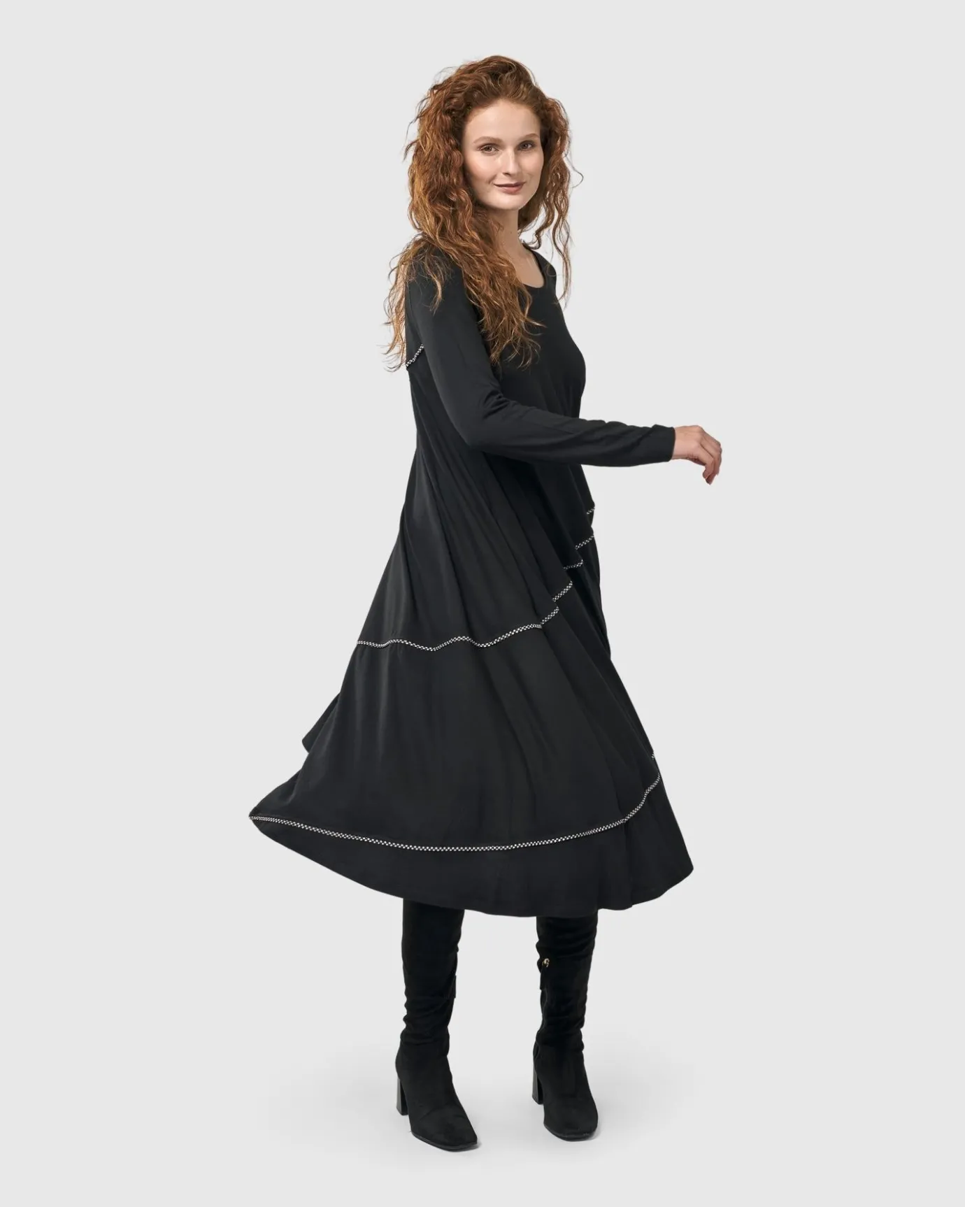 Women Alembika Dresses<Nightingale Pullover Midi Dress, Black