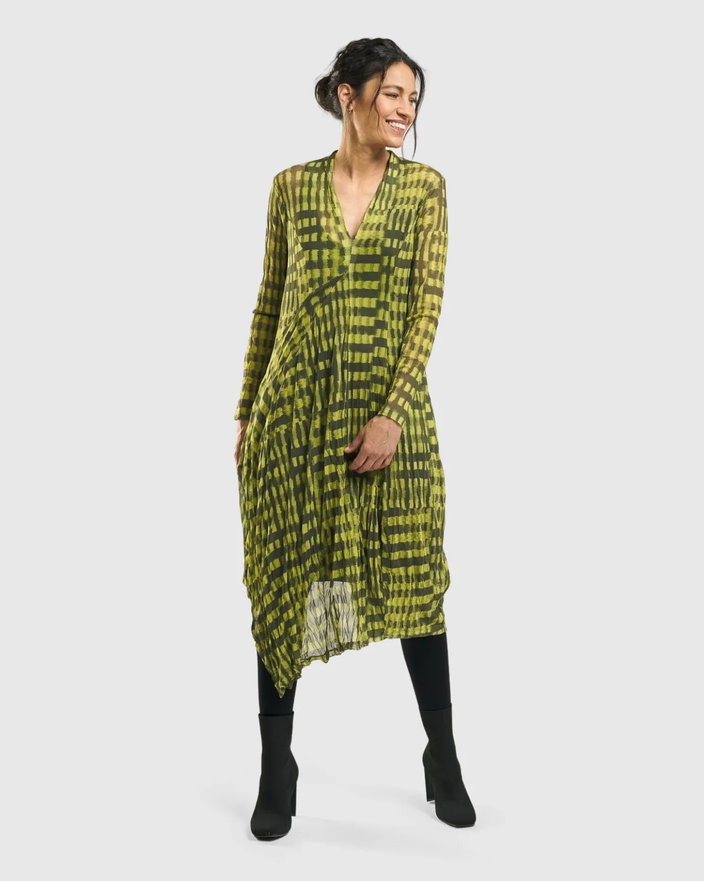 Women Alembika Dresses<Nirvana A-Line Dress, Yellow