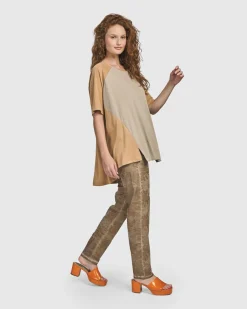 Women Alembika Plus<Oasis Colorblock Trapeze Top, Tan