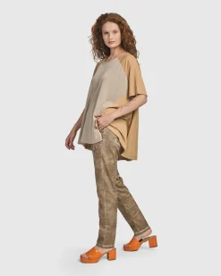 Women Alembika Plus<Oasis Colorblock Trapeze Top, Tan