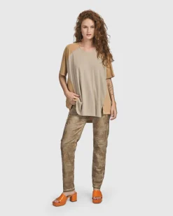 Women Alembika Plus<Oasis Colorblock Trapeze Top, Tan