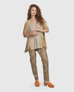 Women Alembika Plus<Oasis Colorblock Trapeze Top, Tan