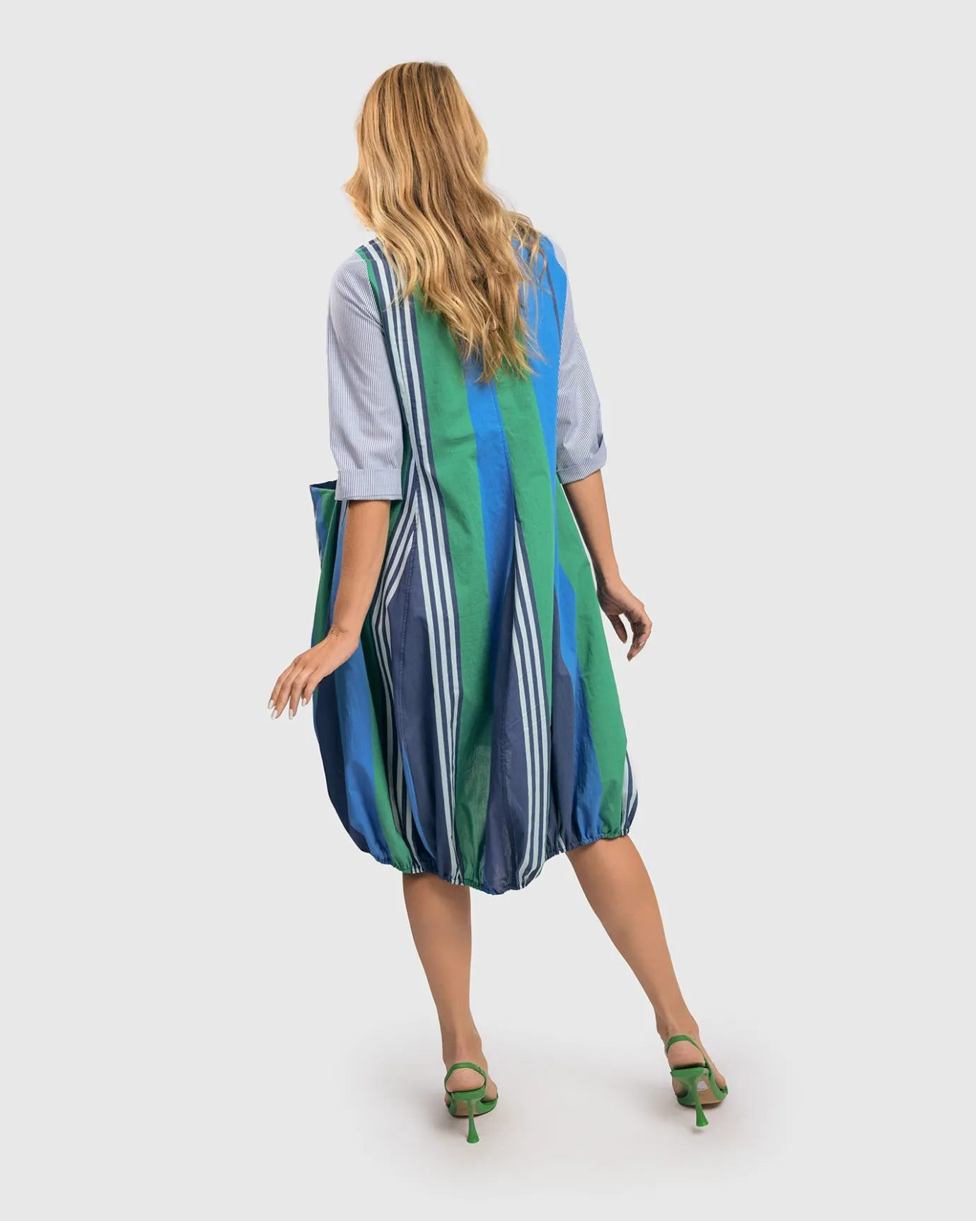 Women Alembika Plus<Ocean Stripe Wonderful Dress, Marine