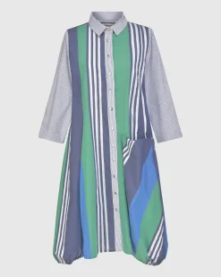 Women Alembika Plus<Ocean Stripe Wonderful Dress, Marine